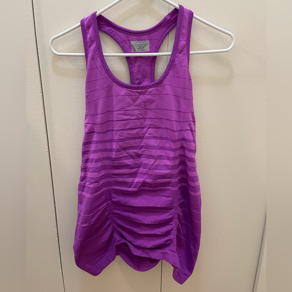 Athleta Fastest track workout tank- dark pink/light pink size L